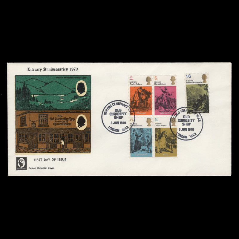 Great Britain 1970 Literary Anniversaries first day cover, LONDON