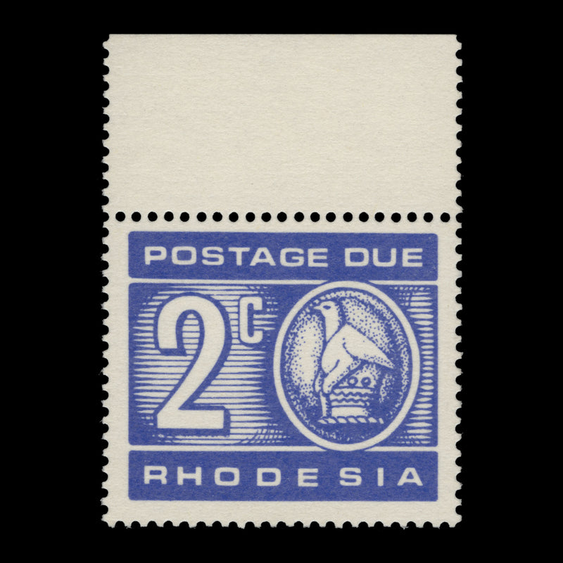Rhodesia 1970 (MNH) 2c Postage Due printed on the gummed side