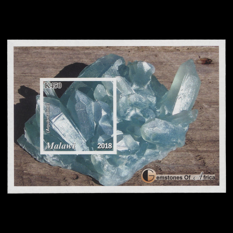 Malawi 2019 (Variety) K450 Aquamarine imperf miniature sheet
