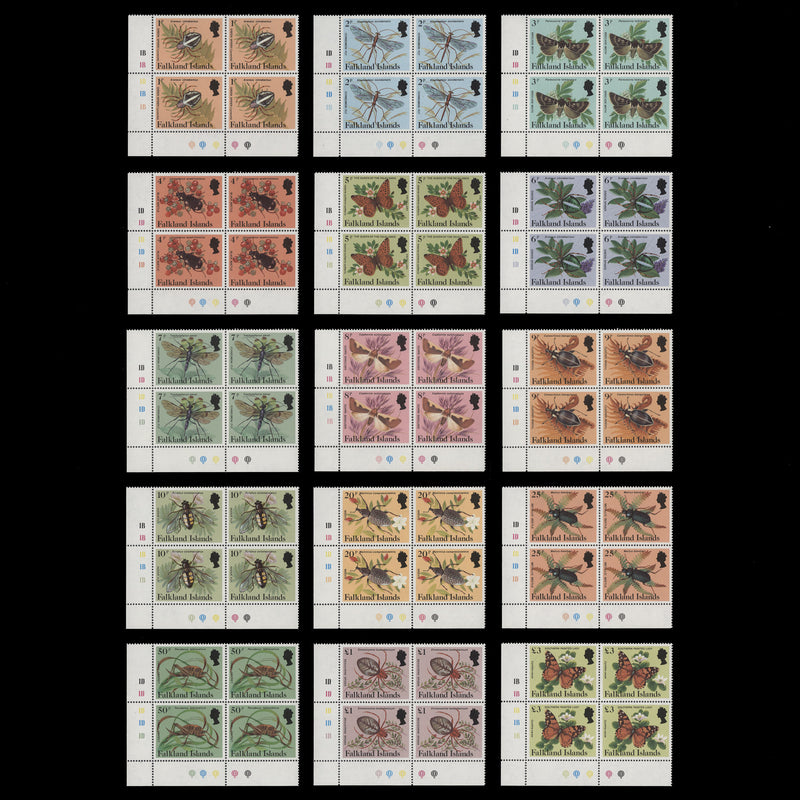 Falkland Islands 1984 (MNH) Insects and Spiders Definitives plate blocks