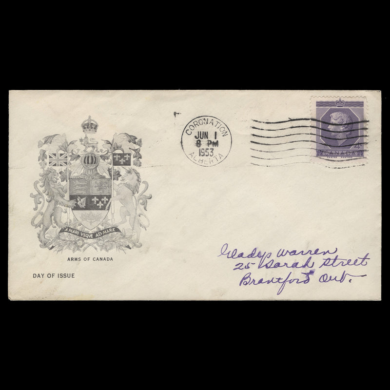 Canada 1953 (FDC) 4c Coronation, CORONATION