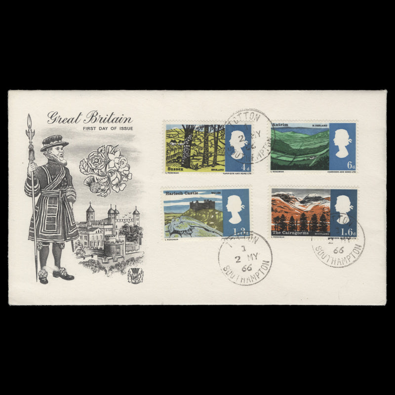 Great Britain 1966 Landscapes phosphor first day cover, TOTTON