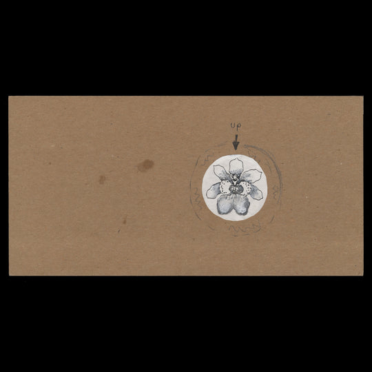 Kenya 1994 Unadopted orchid logo/post cancel artwork by Dvora Bochman