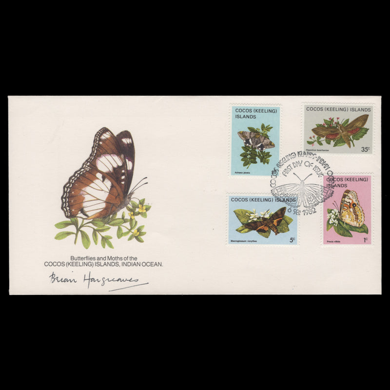 Cocos (Keeling) Islands 1982 Butterflies definitives signed first day cover