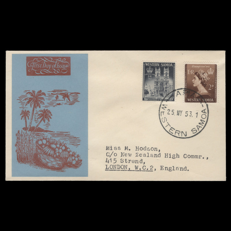 Samoa 1953 Coronation first day cover, APIA
