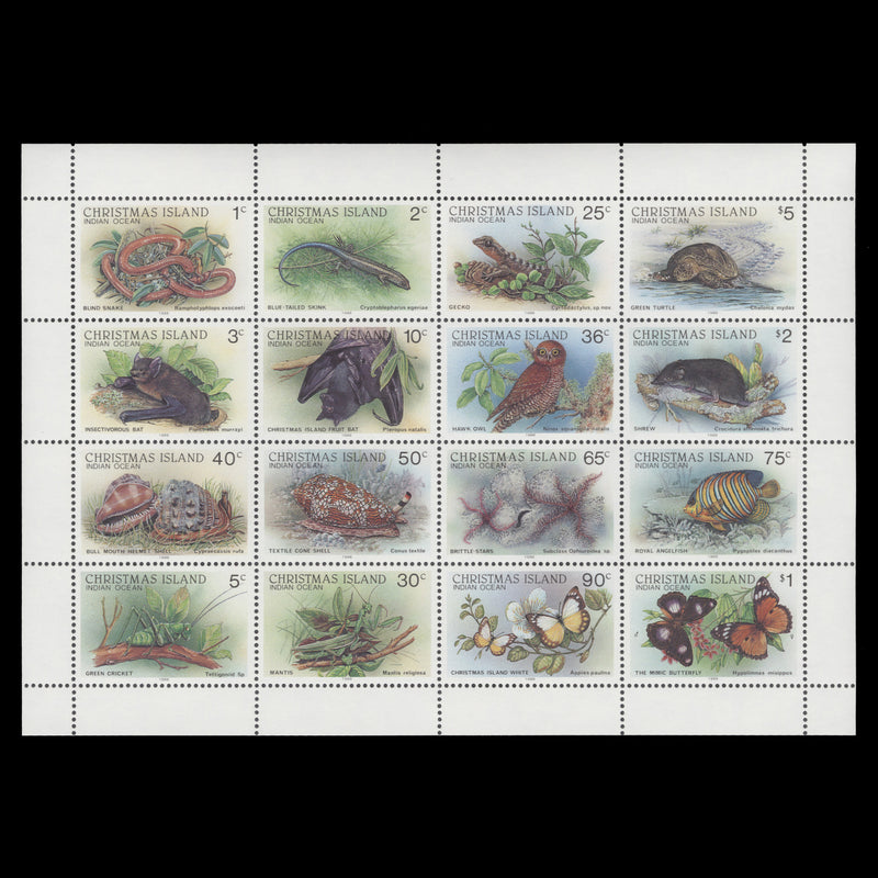 Christmas Island 1988 (MNH) Wildlife Definitives sheetlet