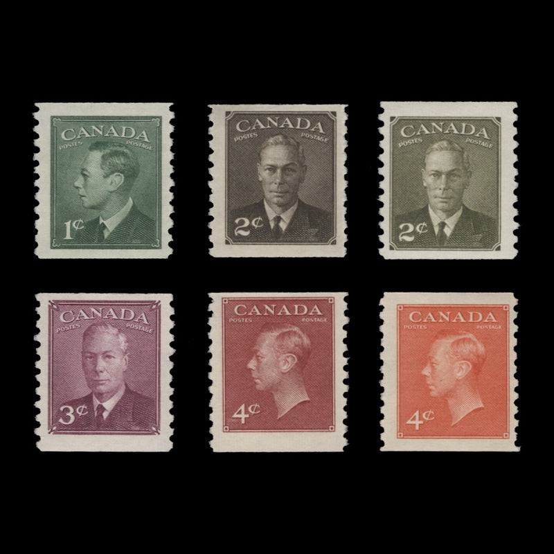 Canada 1950 (MLH) King George VI coil definitives