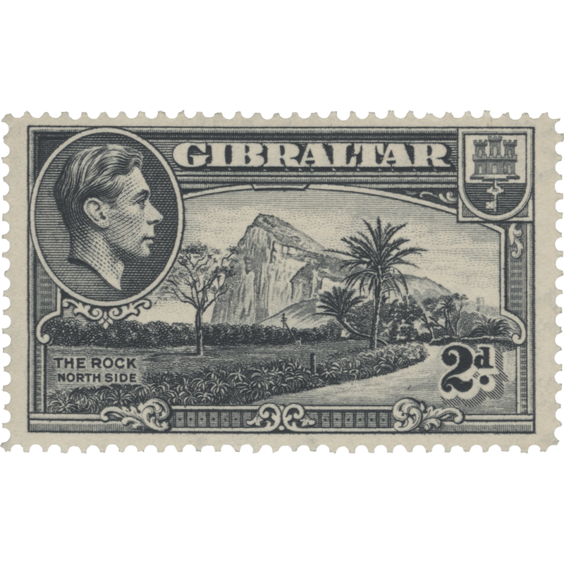Gibraltar 1938 (MNH) 2d The Rock North Side, perf 14 x 14