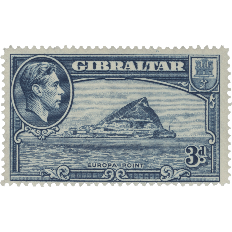 Gibraltar 1938 (MLH) 3d Europa Point, perf 14 x 14