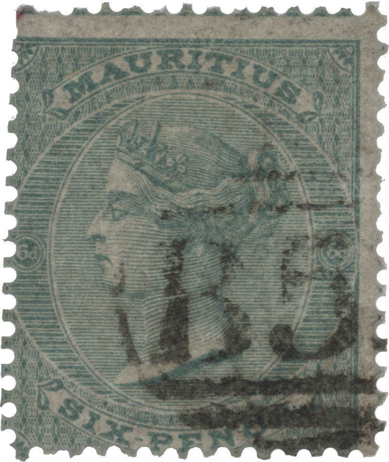 Mauritius 1862 (Used) 6d Green
