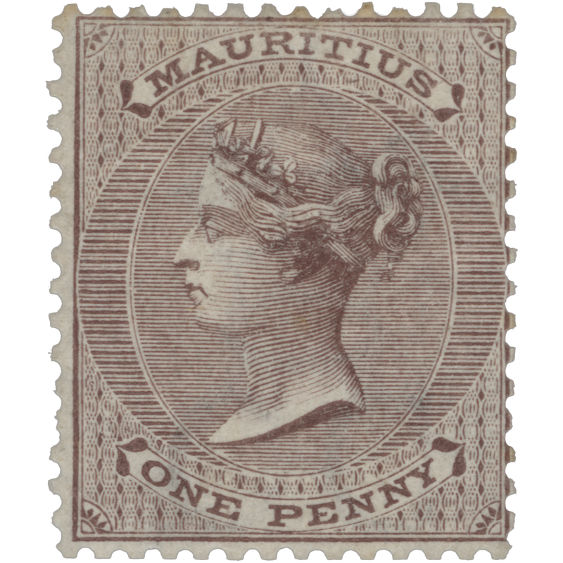 Mauritius 1863 (Unused) 1d Purple-Brown
