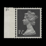Great Britain 1971 (Variety) 1½p Black uncoated paper