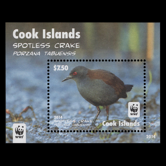 Cook Islands 2014 (MNH) $7.50 Spotless Crake miniature sheet