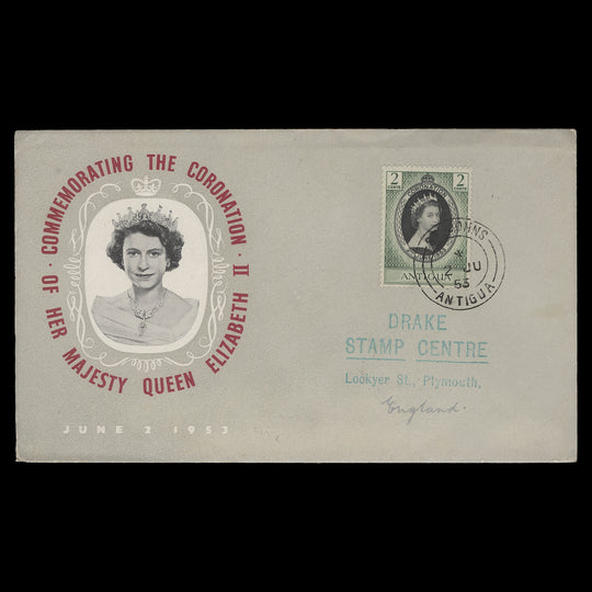 Antigua 1953 (FDC) 2c Coronation, ST JOHNS