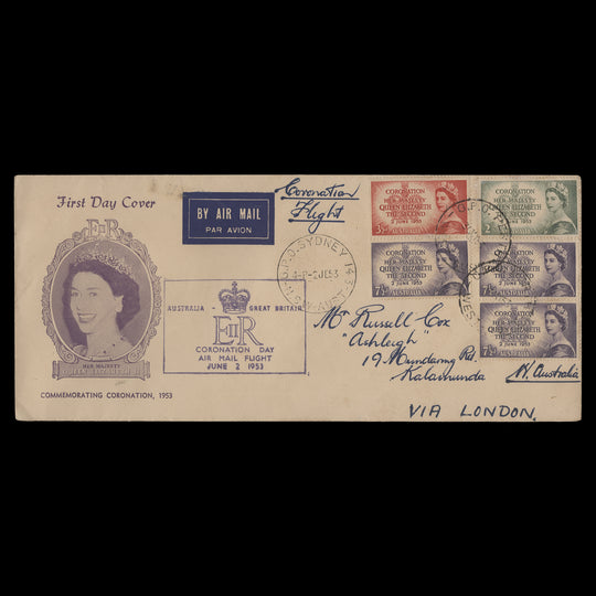 Australia 1953 Coronation day flight cover, SYDNEY