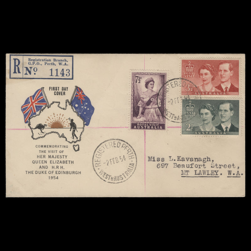 Australia 1954 Royal Visit first day cover, PERTH