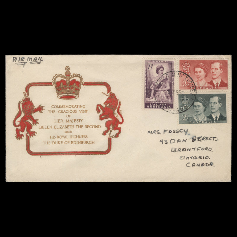 Australia 1954 Royal Visit first day cover, CAULFIELD JUNCTION