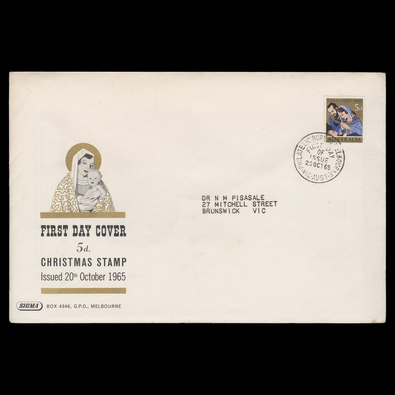 Australia 1965 (FDC) 5d Christmas, MELBOURNE