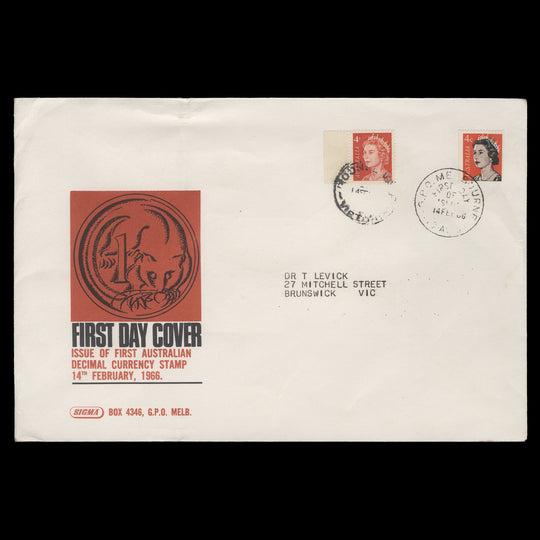 Australia 1966 (FDC) 4c Queen Elizabeth II coil and sheet singles