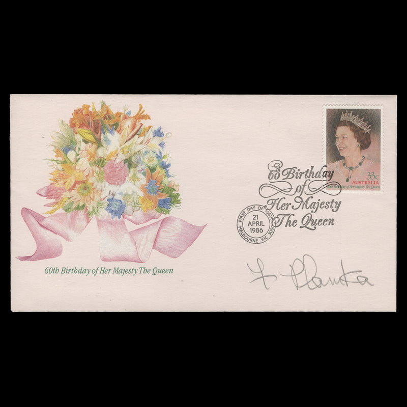 Australia 1986 Queen Elizabeth II's Birthday first day cover signed by the designer