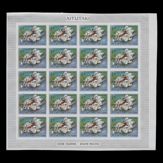 Aitutaki 1974 Branched Murex imperforate proof sheet
