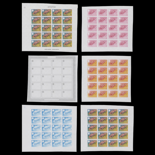 Aitutaki 1974 Pontifical Mitre progressive proof sheets