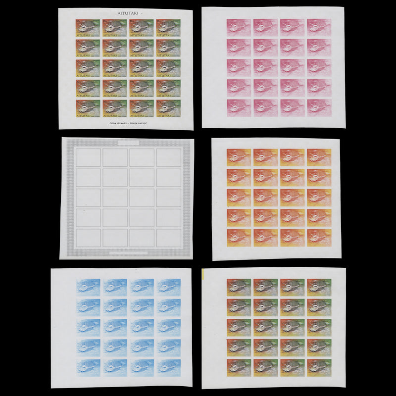 Aitutaki 1974 Venus Comb Murex progressive proof sheets