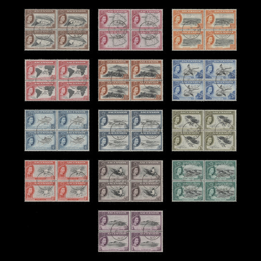 Ascension 1956 (Used) Definitives blocks