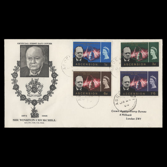 Ascension 1966 Churchill Commemoration first day cover