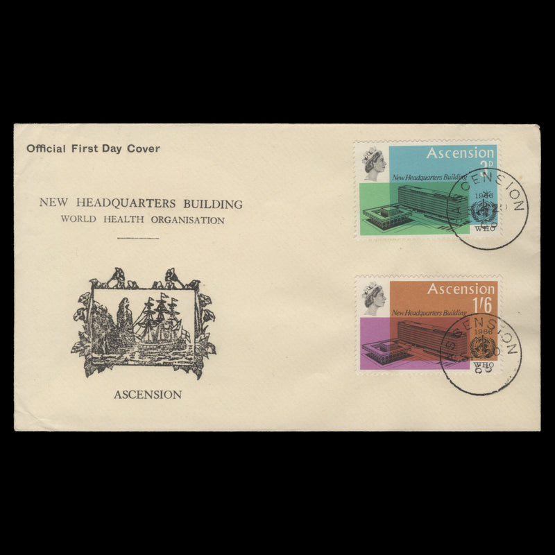 Ascension 1966 New WHO Headquarters first day cover