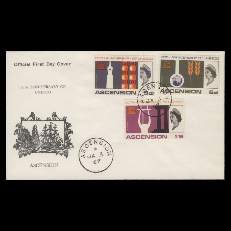 Ascension 1967 UNESCO Anniversary first day cover