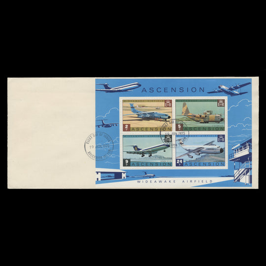 Ascension 1975 Wideawake Airfield miniature sheet first day cover
