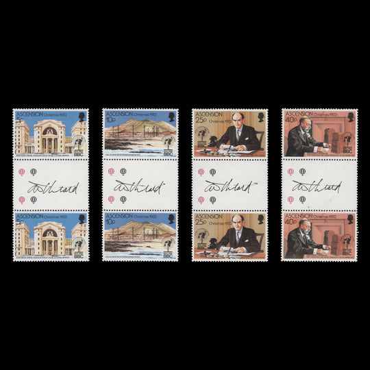 Ascension 1982 Christmas/BBC Broadcasting Anniversary signed gutter pairs