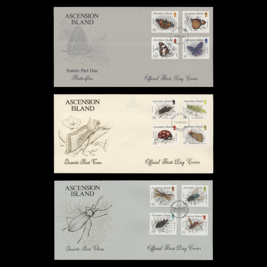 Ascension 1987-89 Insects first day covers