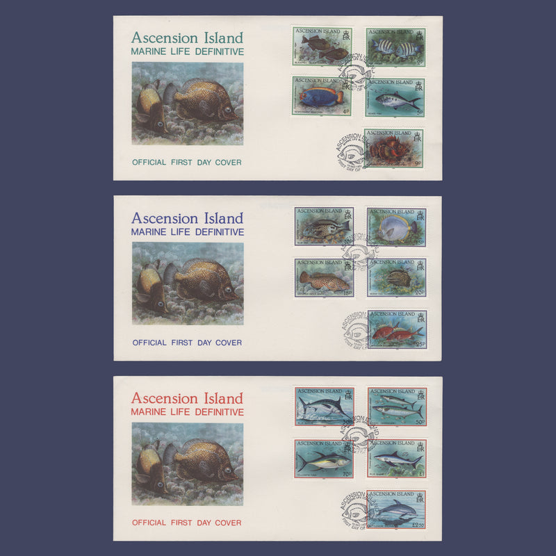 Ascension 1991 Marine Life definitives first day covers