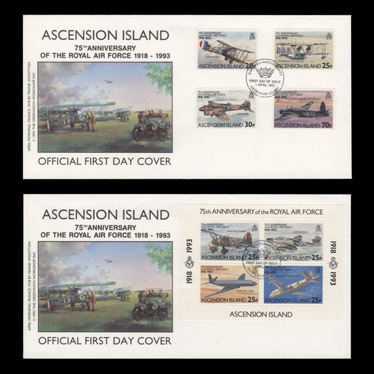 Ascension 1993 Royal Air Force Anniversary illustrated first day covers