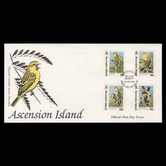 Ascension 1993 Yellow Canaries first day cover