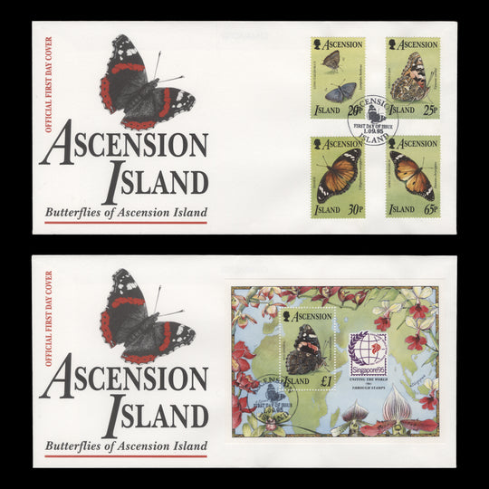 Ascension 1995 Butterflies first day covers