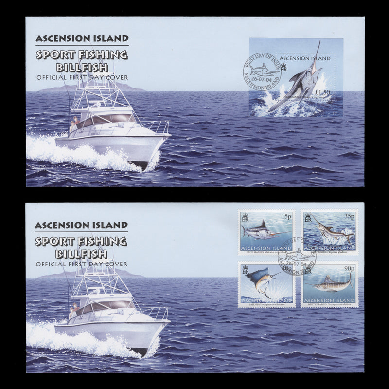 Ascension 2004 Sport Fishing, Billfish illustrated first day covers