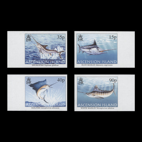 Ascension 2004 Sport Fishing, Billfish imperforate proof singles