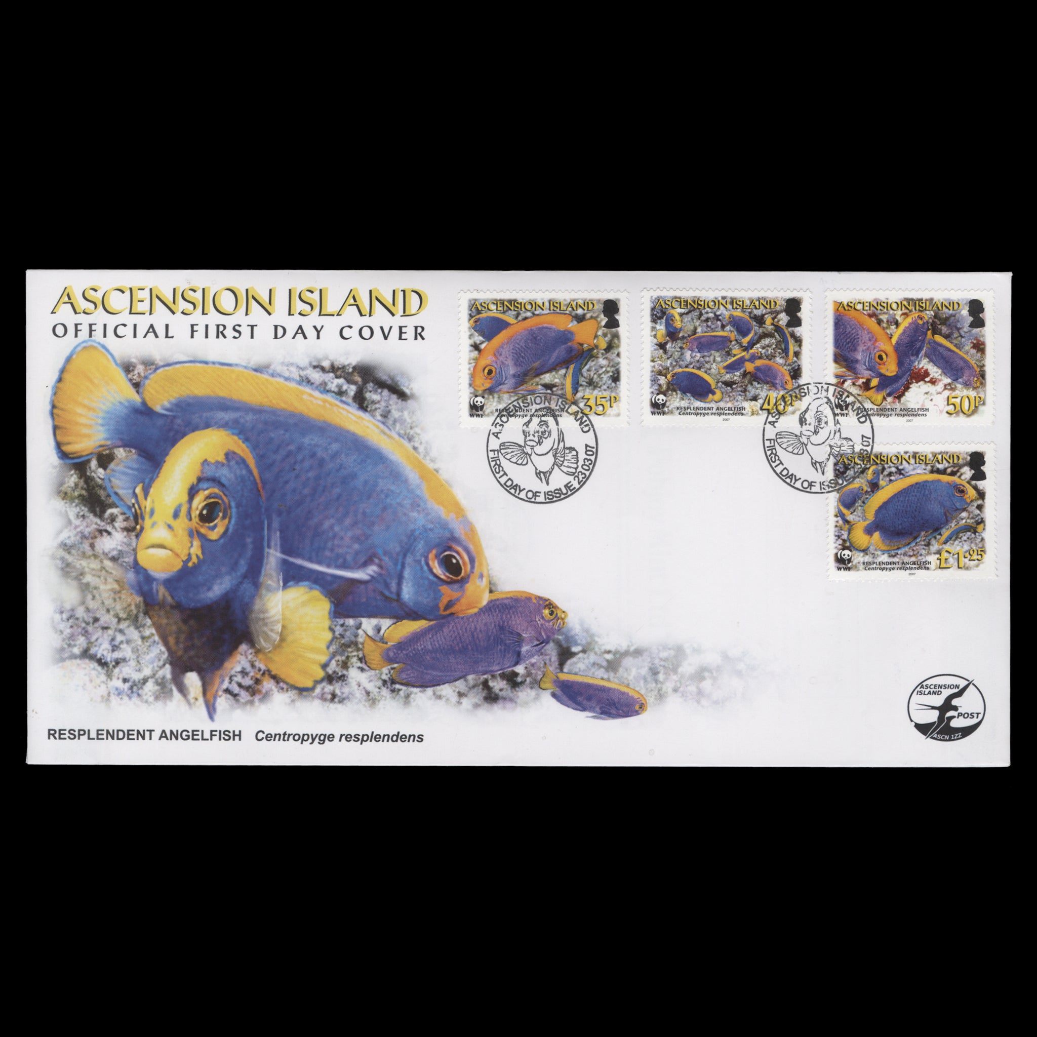 Ascension 2007 Resplendent Angelfish first day cover – ZEBOOSE.COM