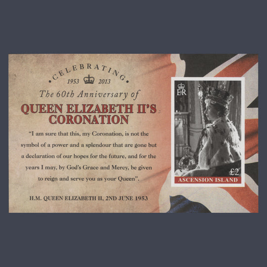 Ascension 2013 Coronation Anniversary imperforate proof miniature sheet