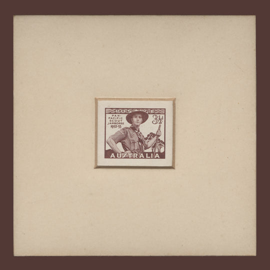 Australia 1952 Pan-Pacific Scout Jamboree, Greystanes die proof in sunken mount