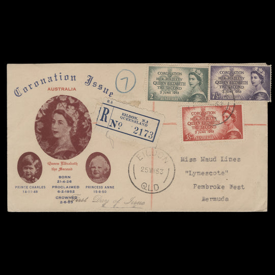 Australia 1953 Coronation first day cover, EILDON