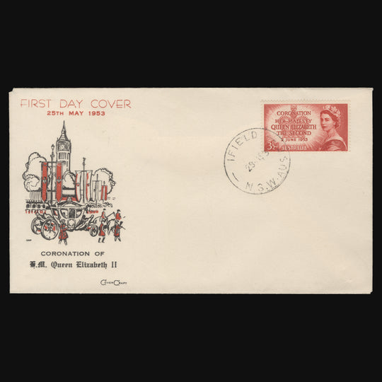 Australia 1953 Coronation first day cover, IFIELD