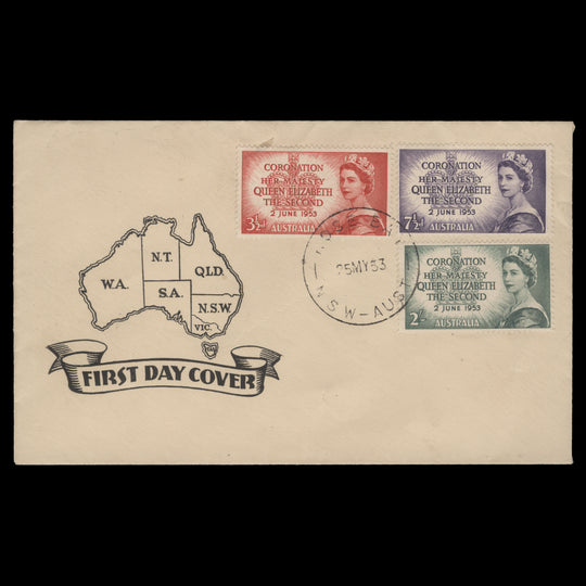 Australia 1953 Coronation first day cover, ROSE BAY