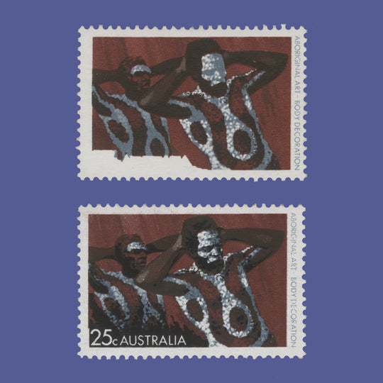 Australia 1971 (Variety) 25c Aboriginal Art missing black