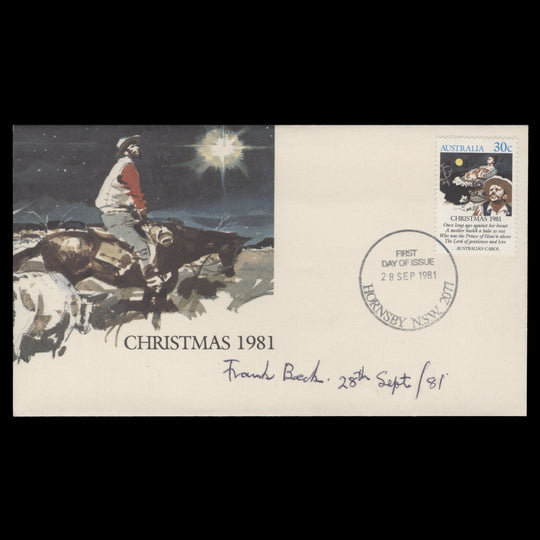 Australia 1981 Christmas first day cover signed by designer