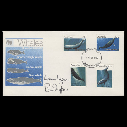 Australia 1982 Whales first day cover signed by designers