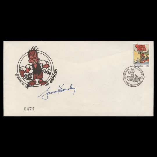 Australia 1985 Ginger Meggs first day cover signed by James Kemsley